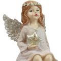 Floristik24 Asztali dekoráció Karácsonyi angyal angyal csillaggal 21cm