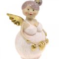 Floristik24 Rózsaszín angyal szívdísz figurával Karácsonyi 9 × 8 × 19,5cm 2db
