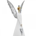 Floristik24 Dekoratív angyalfigura fehér szívvel karácsonyi dekoráció H31,5cm 2 db-os szett