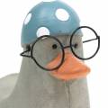 Floristik24 Dekoratív kacsa szemüveggel és úszósapkával szürke 10,5cm 4db