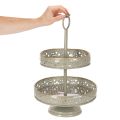 Dekoratív, emeletes tálalótálca füllel, csillag motívummal, kétszintes, 49 cm | Floristik24.hu