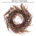 Műkoszorú páfrányágakkal, őszi dekoráció, 35cm | Floristik24.hu