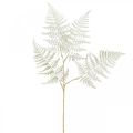 Floristik24 Dekoratív levelű páfrány, műnövény, páfrányág, dekoratív páfránylevél fehér L59cm