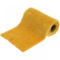 Floristik24 Szőrme szalag sárga műszőrme kézműves asztali futóhoz 15 × 150cm