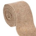 Floristik24 Filc szalag, kétszínű, méteráru kreatív projektekhez, barna/fehér, 15cm x 5m