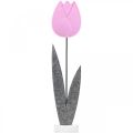 Floristik24 Filc virág filc deco virág tulipán rózsaszín asztaldísz H68cm