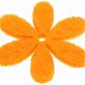 Floristik24 Filc virág sárga, zöld, narancssárga válogatott 4,5cm 54db