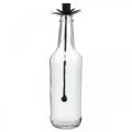 Floristik24 Gyertyatartó palackhoz fekete üveg, fém Ø6,5cm H25,5cm