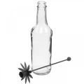 Floristik24 Gyertyatartó palackhoz fekete üveg, fém Ø6,5cm H25,5cm