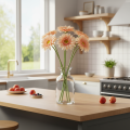 Mesterséges gerbera virágok barackszínű 47cm 6db | Floristik24.hu