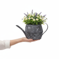 Vintage díszes fém kancsó, fekete, barázdált, 12,5 cm, retró stílusú | Floristik24.hu