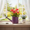 Dekoratív öntözőkanna, lila fém, virágcserép, Ø13.5cm M12.5cm | Floristik24.hu