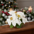 Mesterséges mikulásvirág, fehér, nagy virágú, dísznövény, 40cm | Floristik24.hu