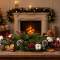Műfenyő zöld koszorú ajtódísznek, 35cm | Floristik24.hu