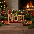 Karácsonyi dekoráció Noel állvány két fenyőfával 18cm | Floristik24.hu