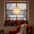 Karácsonyi csillag LED dekoráció függőbe, meleg fehér, beltéri, 38 cm | Floristik24.hu