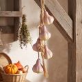 Fokhagyma Dekoráció Függesztésre, Mesterséges Sárga Lila, H50cm | Floristik24.hu