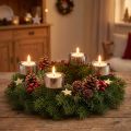 Gyertyatartó adventi koszorú ragasztásához ezüst Ø4cm 8 db | Floristik24.hu