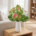 Mesterséges caladium hatlevelű zöld/rózsaszín műnövény, mint az igazi! | Floristik24.hu