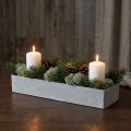 Dekoratív tál négyzet szürke 32cm x 10,5cm H5cm | Floristik24.hu