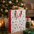 Papírzacskó ajándéktáska cukorka vesszők 26×10×32cm 2db | Floristik24.hu