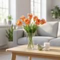 Művirág, papagáj tulipán narancs, tavaszi virág 63cm | Floristik24.hu