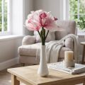 Mesterséges orchidea művirág vázában fehér/rózsaszín 28cm | Floristik24.hu