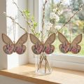 Butterfly Fa Dekorációs Akasztó Vászon 11,5x9,5cm 6 db | Floristik24.hu