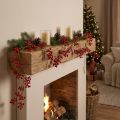Mesterséges függő növények bogyó ág piros zöld H150cm | Floristik24.hu