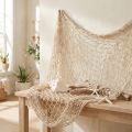 Makramé háló dekoráció nyári tengerész mintával 85–90x100cm | Floristik24.hu