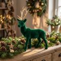 Szarvas álló deco figura zöld arany asztaldísz advent 27cm | Floristik24.hu