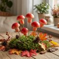 Dekoratív Gombák Dróttal, Piros, Őszi Dekoráció, Ragasztásra, 7cm, 24 Darab | Floristik24.hu