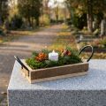 Fa tálca fogantyúkkal dekoratív tálca natúr fekete 25×12,5×5 cm | Floristik24.hu