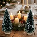 Dísz fenyő hóval, karácsonyi dekoráció, Advent H13cm Ø5,5cm 2 db | Floristik24.hu