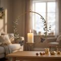 Gyertyatartó akasztható fém dekorációhoz arany vintage Ø38/H48cm | Floristik24.hu