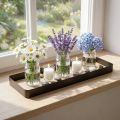 Dekoratív tálca fém fa fém tálca fa talp 40x13x3cm | Floristik24.hu