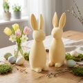 Dekoratív húsvéti nyuszi – 2. választás – Flocked világossárga H29,5cm 2 db | Floristik24.hu