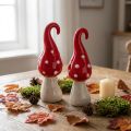 Varangygomba kerámia díszgomba piros fehér Ø5cm H15,5cm 2db | Floristik24.hu