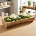 Fa dekoráció mélyedéssel, dísztál, fa, 40×13–16cm×6,5cm | Floristik24.hu