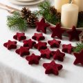 Karácsonyi díszek, csillagok, bordói mintás, asztaldísz, 4-5 cm, 40 darab | Floristik24.hu