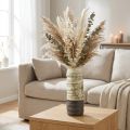 Kerámia váza szárított virágokhoz, krémszínű, szürkészöld, M34cm | Floristik24.hu