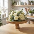 Dekoratív tányérfa lábtortaállvánnyal, optika natúr Ø25cm | Floristik24.hu