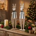 Rénszarvas fa dekorációs figura Karácsonyi kirakásra 12×6,5cm H45cm 2db | Floristik24.hu