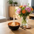 Fekete és bronz gyertyatartó, kúpos gyertyatartó, Ø13cm M6cm | Floristik24.hu