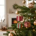 Karácsonyi dísz papírmasé ajándékcímkék 6 cm 3 db | Floristik24.hu