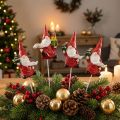 Karácsonyi gnóm díszdugó gnóm Mikulás 7cm 4 db | Floristik24.hu
