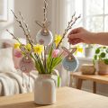 Akasztós nyuszik dekoratív fogas Húsvéti fa plüss 26×7×2cm 6 db | Floristik24.hu