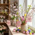 Függesztett dekoráció fa öntözőkanna deco pink deco fogas 14x12cm 6db | Floristik24.hu