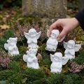 Dekoratív angyal szívsír díszítéssel fehér polirezin H5cm 6db | Floristik24.hu