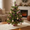 Üveg karácsonyi gömbdíszek, mini bogyós bézs rózsaszín, Ø3cm, 22 darab | Floristik24.hu